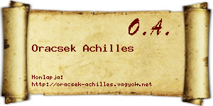 Oracsek Achilles névjegykártya